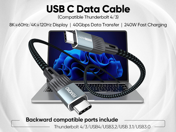 USB C Data Cable 3Ft 