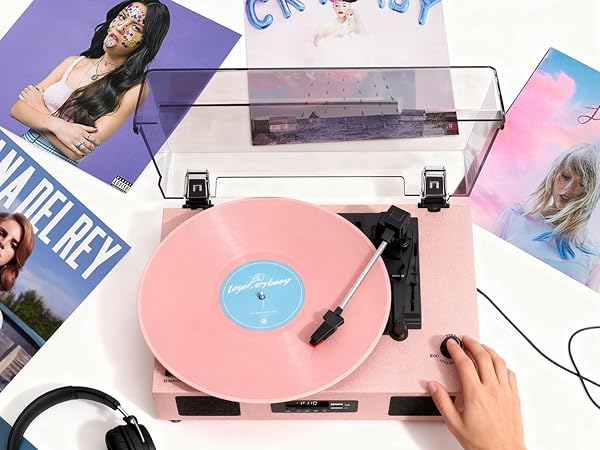 record player with speakers