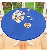 homing Round Fabric Fitted Tablecloth, Elastic Waterproof Oil Proof Table Cloth, Washable Polyest...