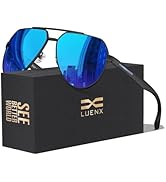 LUENX Aviator Sunglasses for Men Polarized Pilot Shades UV400 Sun Glasses with Accessories