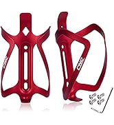 CNC Bike Water Bottle Holder, 2-Pack Bicycle Water Bottle Cage for Road Bike/Mountain Bike,red