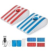 QPAU Inflatable Cornhole Board Set for Pool or Land, Portable Cornhole Boards with 8 Bean Bags &amp; ...