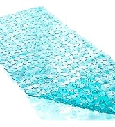 TEESHLY Bath Tub and Shower Mats, Non-Slip Pebble 35 x 16 Inches Machine Washable Bathtub Mat wit...