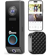 CAMSTRO Doorbell Camera Wireless, 2K Dual Lens Video Doorbell with Chime, Outdoor Security Cemera...