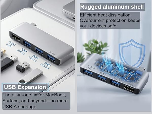 small usb c hub: Transfer movies, or large files in seconds with data transfer speeds up to 5Gbps
