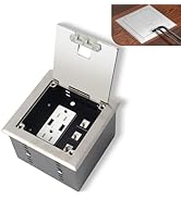 KYHSHJ Recessed Flat Hidden Socket Kit with 2 * 15A Receptacle,4.8A*2 USB-A Ports +3-Port RJ45 Da...