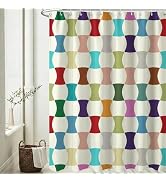 GKLEASG Colorful Wave Checkered Shower Curtain, Vintage Boho Mid Century Modern Retro Aesthetic 7...