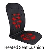 TISHIJIE Portable Heated Seat Cushion for Office Chair with Temperature Control and Timer, Back a...