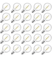 Brightown G40 Replacement LED Light Bulbs, 25 Pack Clear Globe Bulb fits E12 C7 Candelabra Screw ...