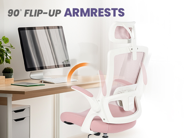 Flip up armrests to save space or sit in various positions