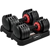 Adjustable Dumbbell Set, 2-in-1 Weights with Anti-Slip Handle, Fast Weight Adjustment for Home Gy...