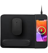 15W Wireless Charging Mouse Pad with Wrist Support, Fast Qi Wireless Charger Mouse Mat for iPhone...
