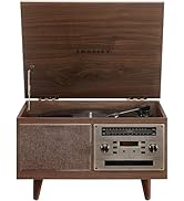 Crosley CR7023A-WA Serenade 8-in-1 Vinyl Record Player with 3-Speed Turntable, Bluetooth, AM/FM R...