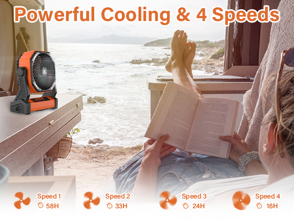 camping fan with led light