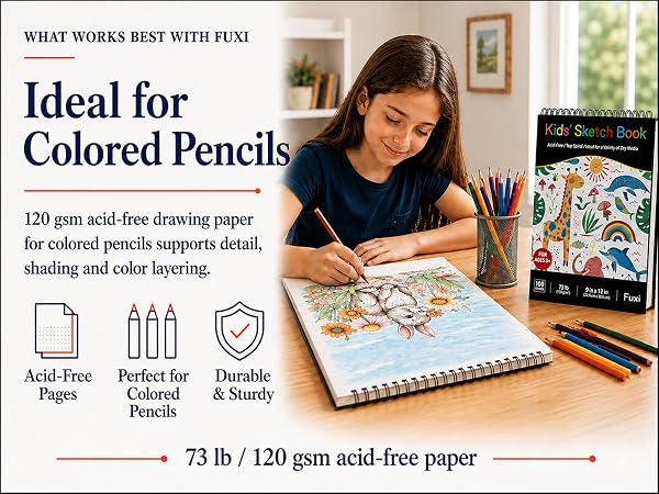 acid-free drawing paper for colored pencils supports detail, shading, layering and coloring.