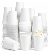Biotakeware Paper Coffee Cups 12 oz, 100 Pack White Disposable Cups for Hot &amp; Cold Beverages, Stu...