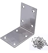 mxuteuk 6pcs L Shape Angle Brackets Stainless Steel 90 Degree Right Fastener Corner Braces, 70mm ...