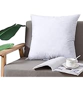 DOWNCOOL 100% Cotton Stuffer Throw Pillow Insert, Square Down and Feather Filled Decorative Bed S...