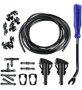 winterrock 22PCS Windshield Washer Hose Kit, 4M Washer Fluid Hose+6PCS Hose Connectors+2PCS Winds...