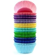 Eoonfirst Bright Rainbow Standard Cupcake Liners No Smell, Food Grade Grease Proof Paper Baking C...