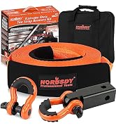 Tow Straps Heavy Duty with Hooks 3" x 30' (35,000lbs), HORUSDY Heavy Duty Recovery Strap with Hit...