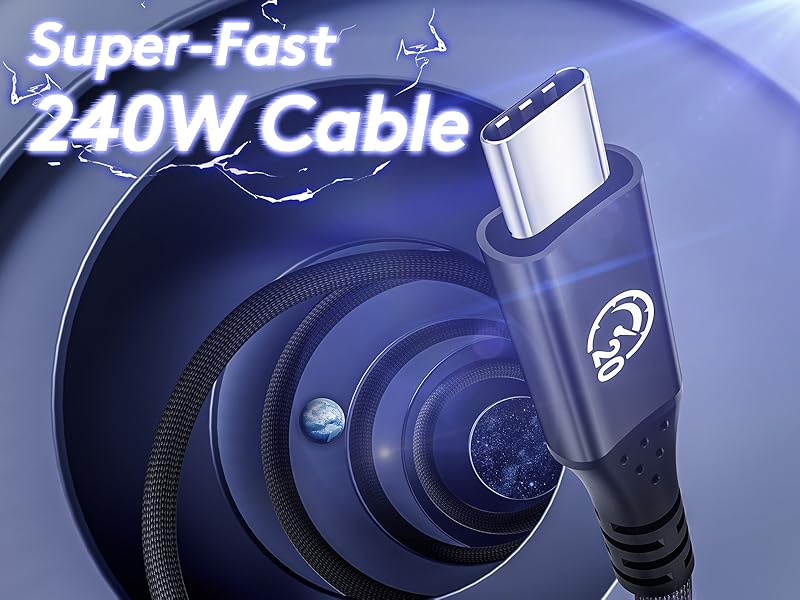 flexible usb c to usb c fast charging cable pd 240w 200w 140w 100w 65w