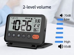 Easy to Hear - 2 Levels of Alarm Volume
