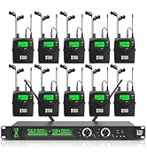 XTUGA RW2090 2 Channel Wireless in Ear Monitor System (RW2090 10 Bodypacks)