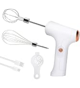 CHIDOYII Cordless Hand Mixer, Handheld Electric Whisk with 3 Speed Modes, Hand Held Egg Beater wi...
