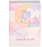 MEMX Sketch Book for Kids, 8”X11.5” 100 Pages(110gsm), Spiral Bound Artist Sketch Pad, Durable Ac...