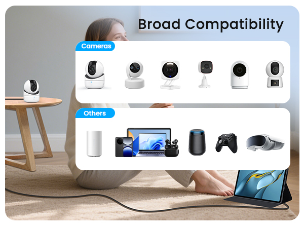Broad Compatibility: Suitable with cameras, tablets and more.