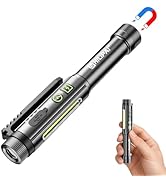 SHiLiPAi Penlight Flashlight, Rechargeable Work Light 600 Lumens COB LED Pen Light with Magnetic ...