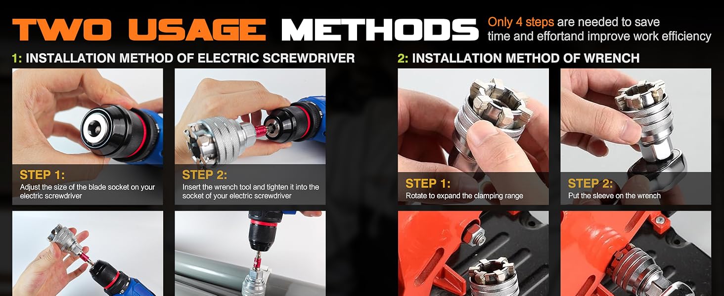 Universal Socket 2-Way Use Drill Ratchet Wrench Adapter