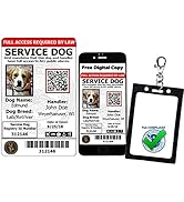 ActiveDogs Registered Service Dog Photo Identification Card w/Clip-On Carrier Holder + Free Digit...