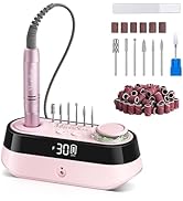 MelodySusie Advanced Desktop Rechargeable Nail Drill with Built-in Bit &amp; Handpiece Storage Holder...