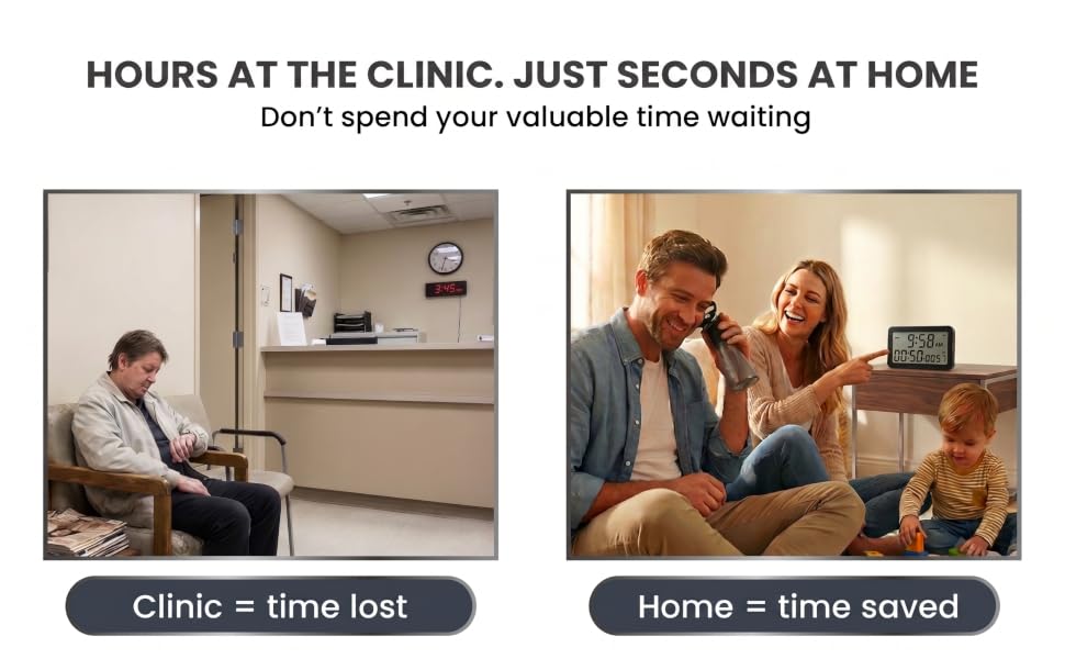 Instead of waiting in line at the clinic, in seconds at home.
