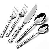 Alata Potter 20-Piece Forged Silverware Set Stainless Steel Flatware Set Cutlery Set,Service for ...