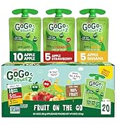 GoGo squeeZ Applesauce and Fruit Puree Variety Pack, Apple, Banana &amp; Strawberry, 3.2 oz (Pack of ...