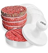 BBQ-Aid Porcelain Burger Press 5"- Round Burger Smasher for Grilling Evenly, Stuffed Burgers- Ham...