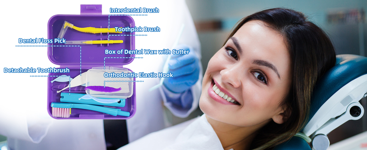 6-in-1 Orthodontic Oral Care Kit with Case
