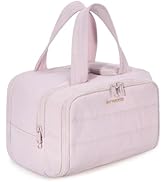 BAGSMART Travel Toiletry Bag, Lightweight Large Wide-open Travel Bag for Women, Puffy Cosmetic Ma...