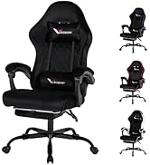 Velvet Gaming Chair for Adults with Pocket Spring Cushion Seat,Soft Gaming Chair Fabric with Exte...