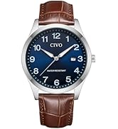 CIVO Easy Read Watches for Men: Waterproof Watch with Clear Blue Dial Silver Stainless Steel - An...