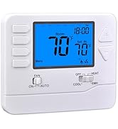 Suuwer Non-Programmable Heat Pump Thermostat for Home up to 2 Heat and 1 Cool