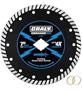 CRALY 7 Inch Super Thin Turbo Diamond Blade, 7/8 in Arbor, 7'' Diamond Stone Blade for Angle Grin...