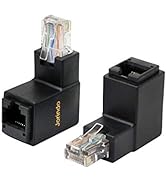 CERRXIAN 90 Degree Ethernet LAN RJ45 Male to Female, Right Angle Network Cat5 / Cat5e / Cat6 Exte...