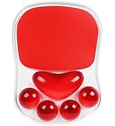 Mouse Pad Ergonomic Cute Cat Paw Mouse Pads with Wrist Support Cushion Soft Silicone Wrist Rests ...