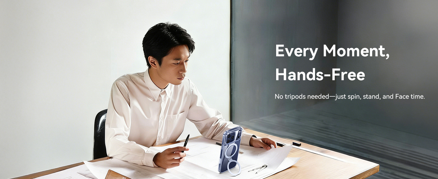 Peerock for iphone 17 pro max case clear with magnetic stand