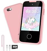 Kids Phone for Girls Aged 3-6 with Dual Camera, Touchscreen Toy Phones for Kids MP3 Music Player ...