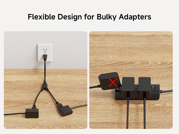 [ETL Listed] Cable Matters 2-Pack 3 Outlet Power Splitter Cord - 1.5ft, NEMA 5-15P to 3X NEMA 5-15R